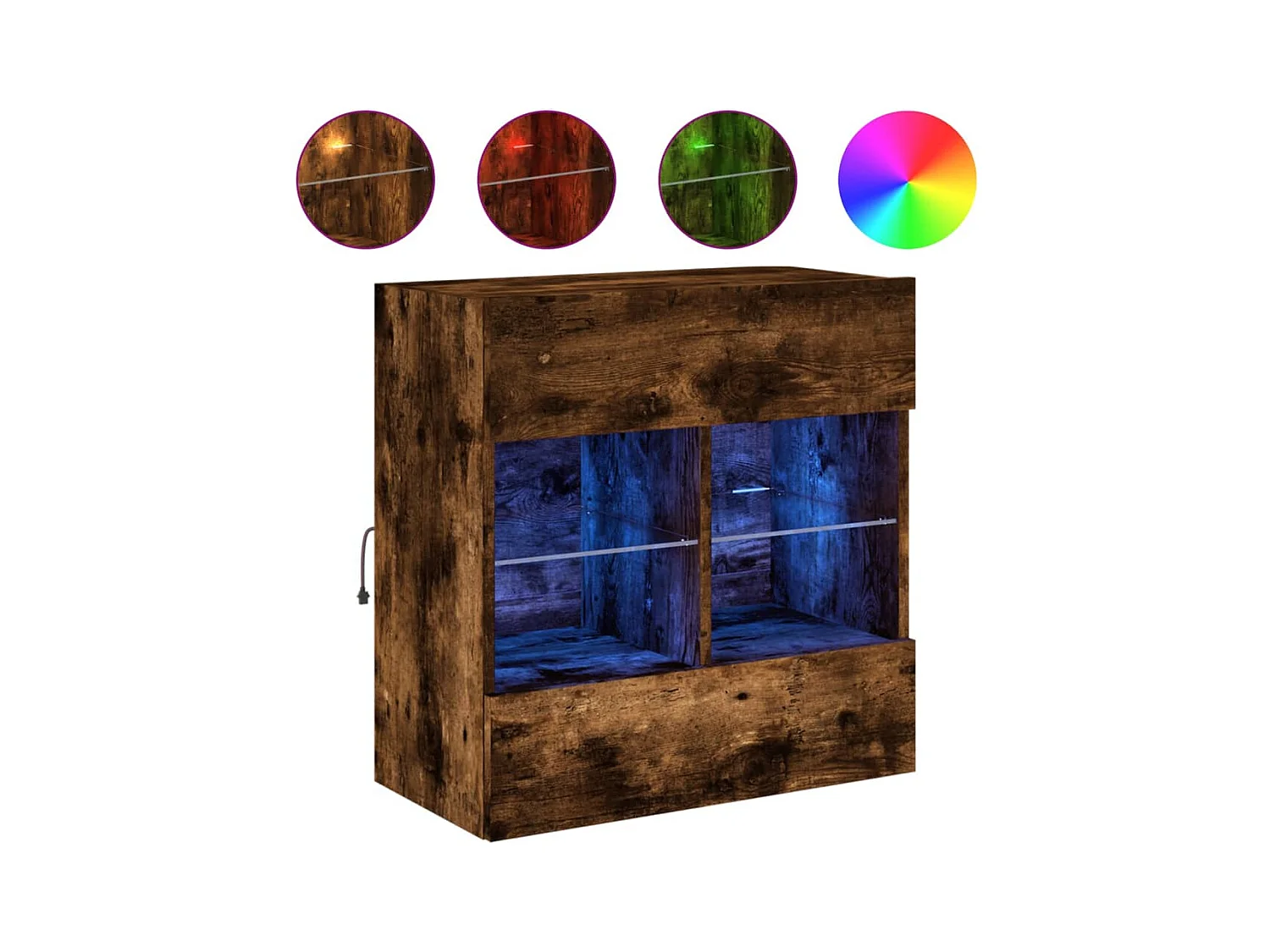 DuBois  Meuble TV mural avec lumières LED chêne fumé 58,5x30x60,5 cm