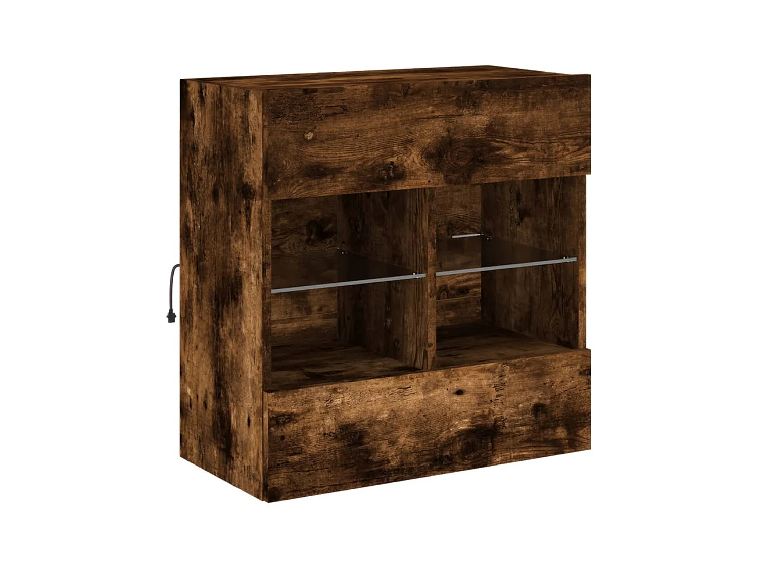 DuBois  Meuble TV mural avec lumières LED chêne fumé 58,5x30x60,5 cm