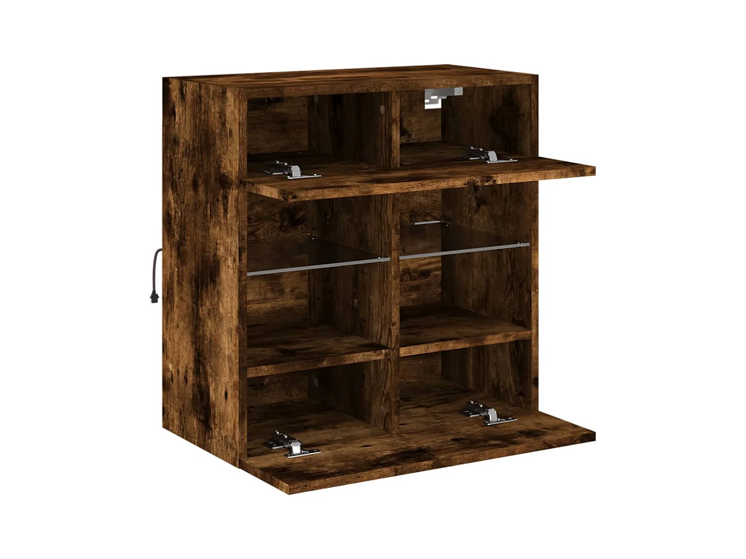 DuBois  Meuble TV mural avec lumières LED chêne fumé 58,5x30x60,5 cm