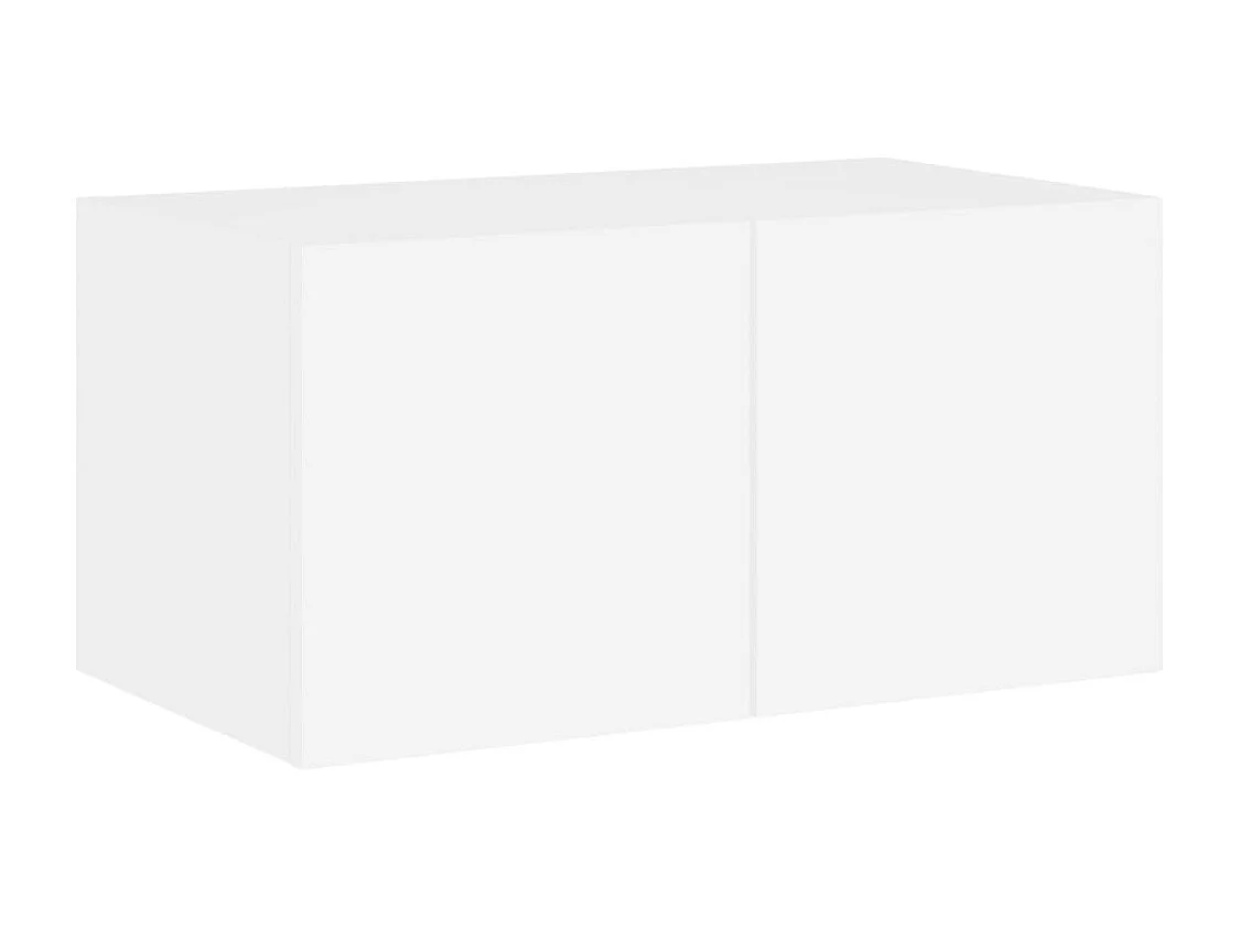 Gerben  Meuble TV mural avec lumières LED blanc 60x35x31 cm