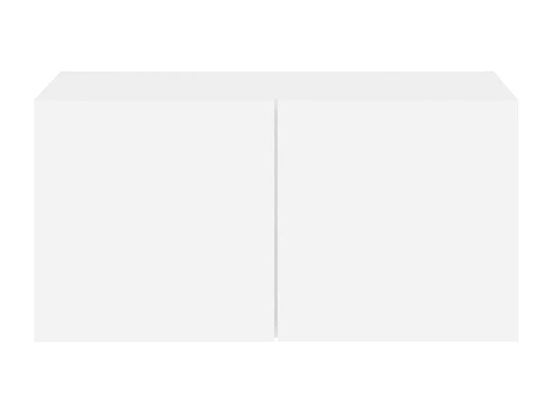 Gerben  Meuble TV mural avec lumières LED blanc 60x35x31 cm