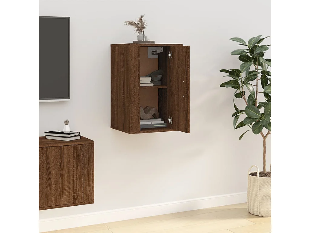 Murk  Meuble TV mural Chêne marron 40x34,5x60 cm