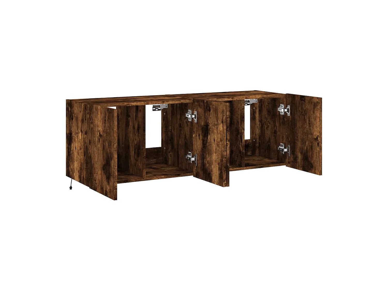 Gerben  Muebles TV de pared luces LED 2 uds roble ahumado 60x35x41 cm