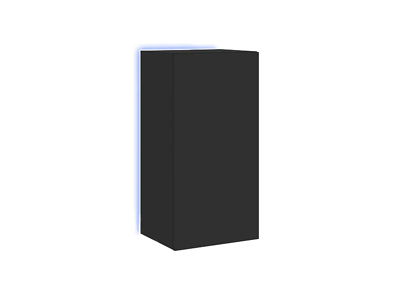 Gerben  Mueble de TV de pared con luces LED negro 40,5x35x80 cm
