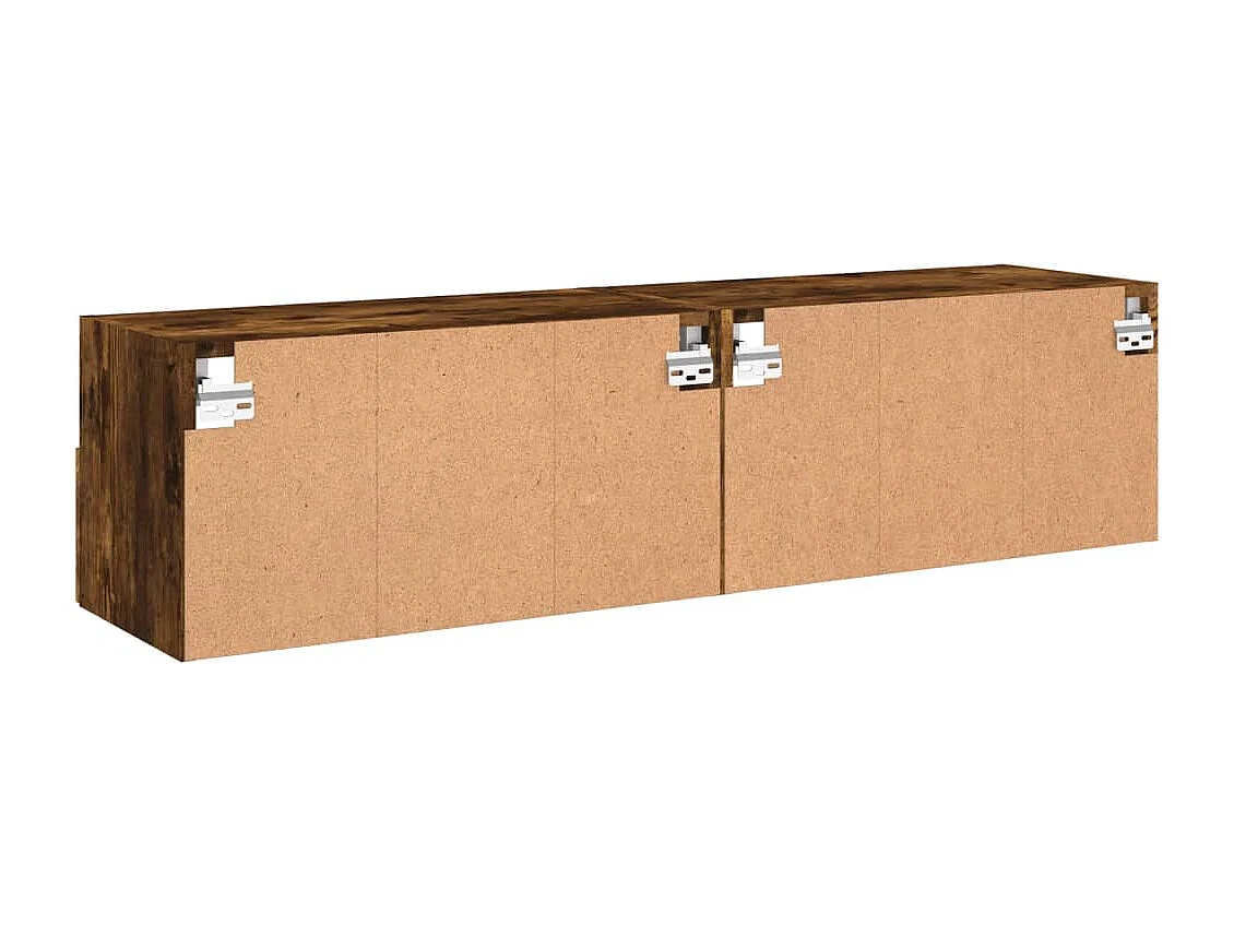 Sil  Muebles de pared para TV 2 uds madera roble ahumado 60x30x30 cm