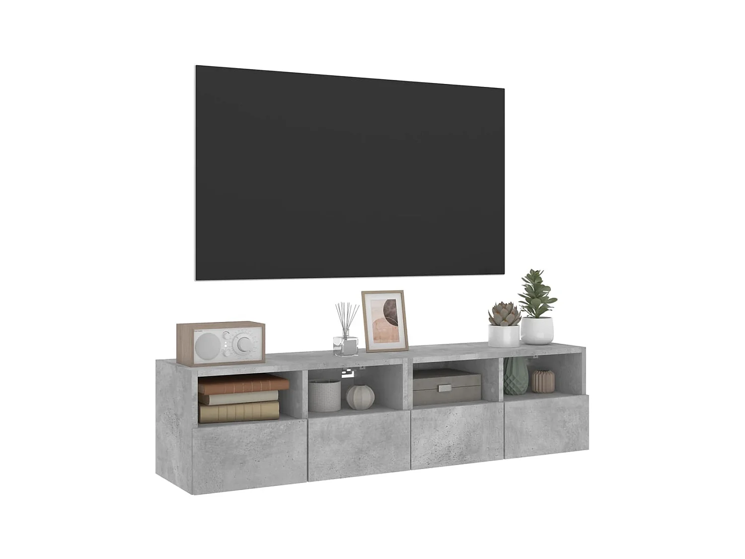 Sil  Meubles TV muraux 2 pcs gris béton 60x30x30cm bois d'ingénierie