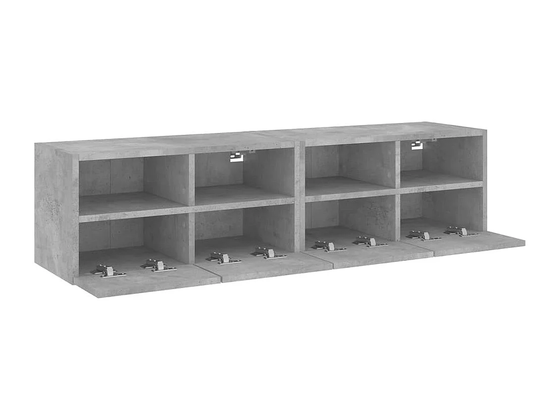 Sil  Meubles TV muraux 2 pcs gris béton 60x30x30cm bois d'ingénierie
