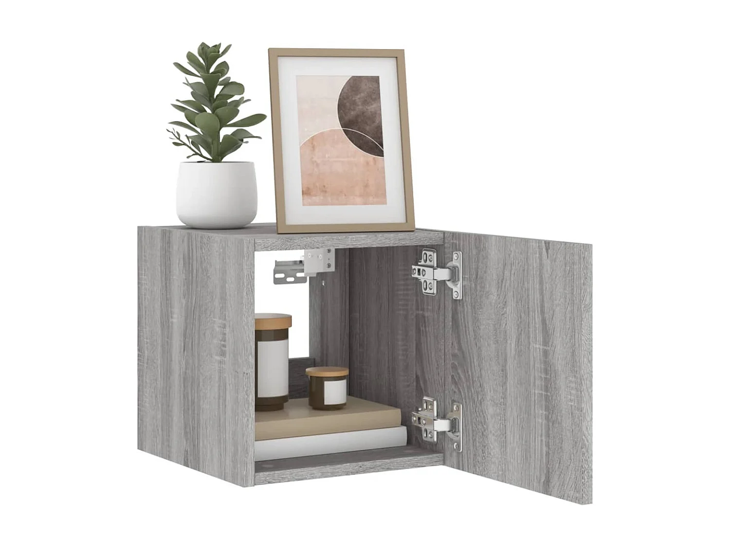 Gerben  Meubles TV muraux et lumières LED 2pcs sonoma gris 30,5x35x30cm