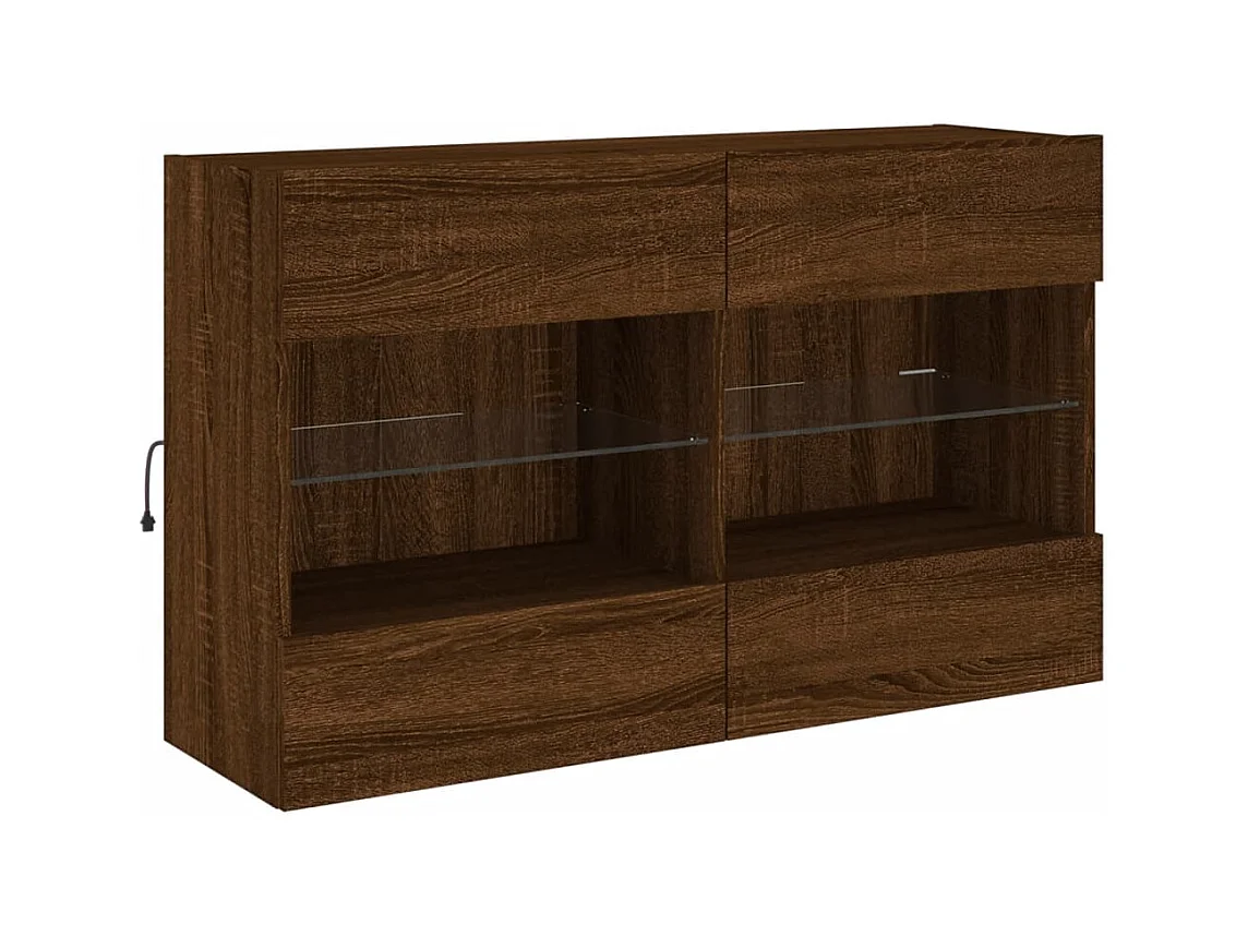 DuBois  Meuble TV mural avec lumières LED chêne marron 98,5x30x60,5 cm