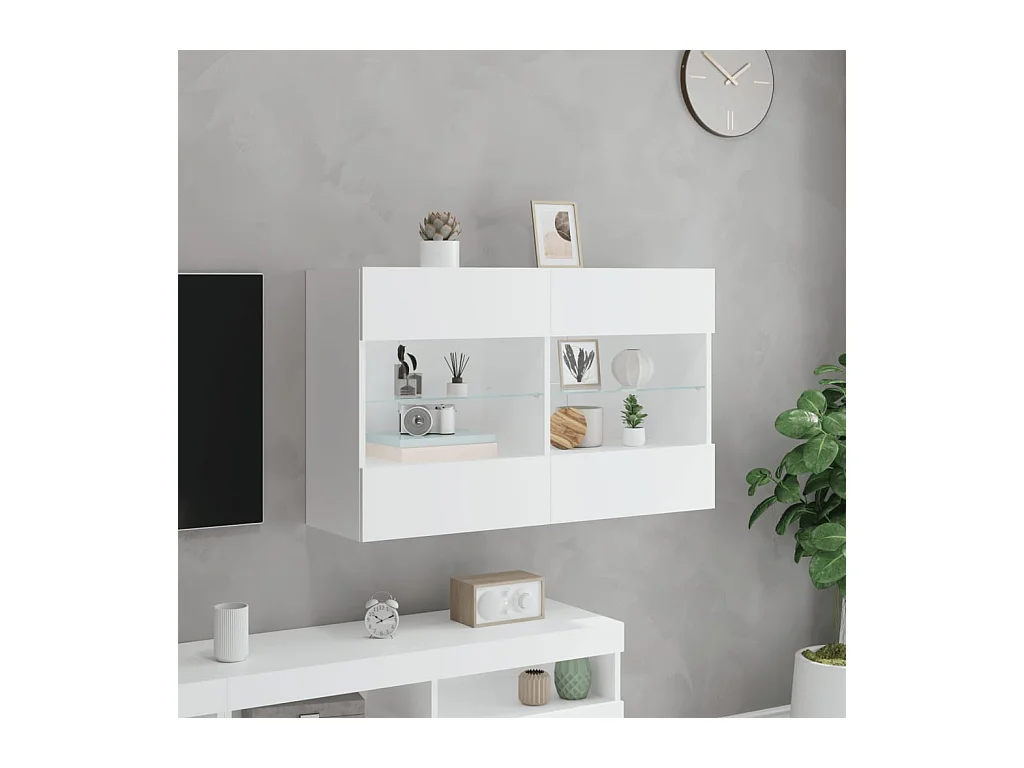 DuBois  Tv-wandmeubel met LED-verlichting 98,5x30x60,5 cm wit