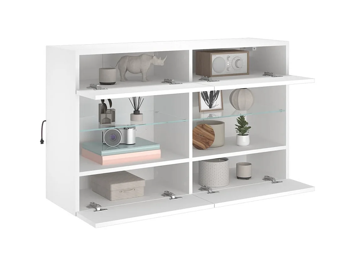 DuBois  Tv-wandmeubel met LED-verlichting 98,5x30x60,5 cm wit