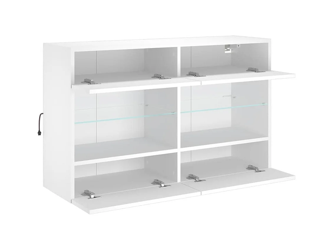 DuBois  Tv-wandmeubel met LED-verlichting 98,5x30x60,5 cm wit