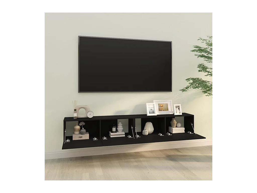 Lorien  Meubles TV muraux 2 pcs noir 100x30x30 cm bois d'ingénierie