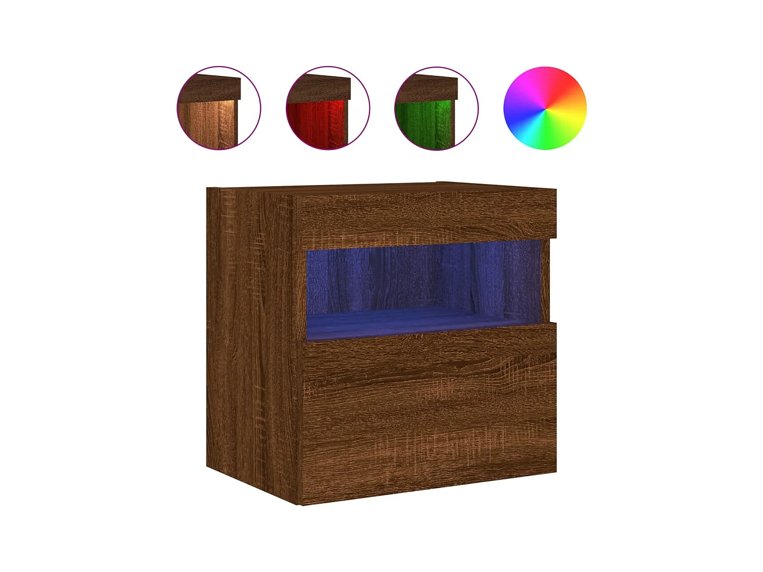 Ølstykke  Tv-wandmeubel met LED-verlichting 40x30x40 cm bruin eikenkleur