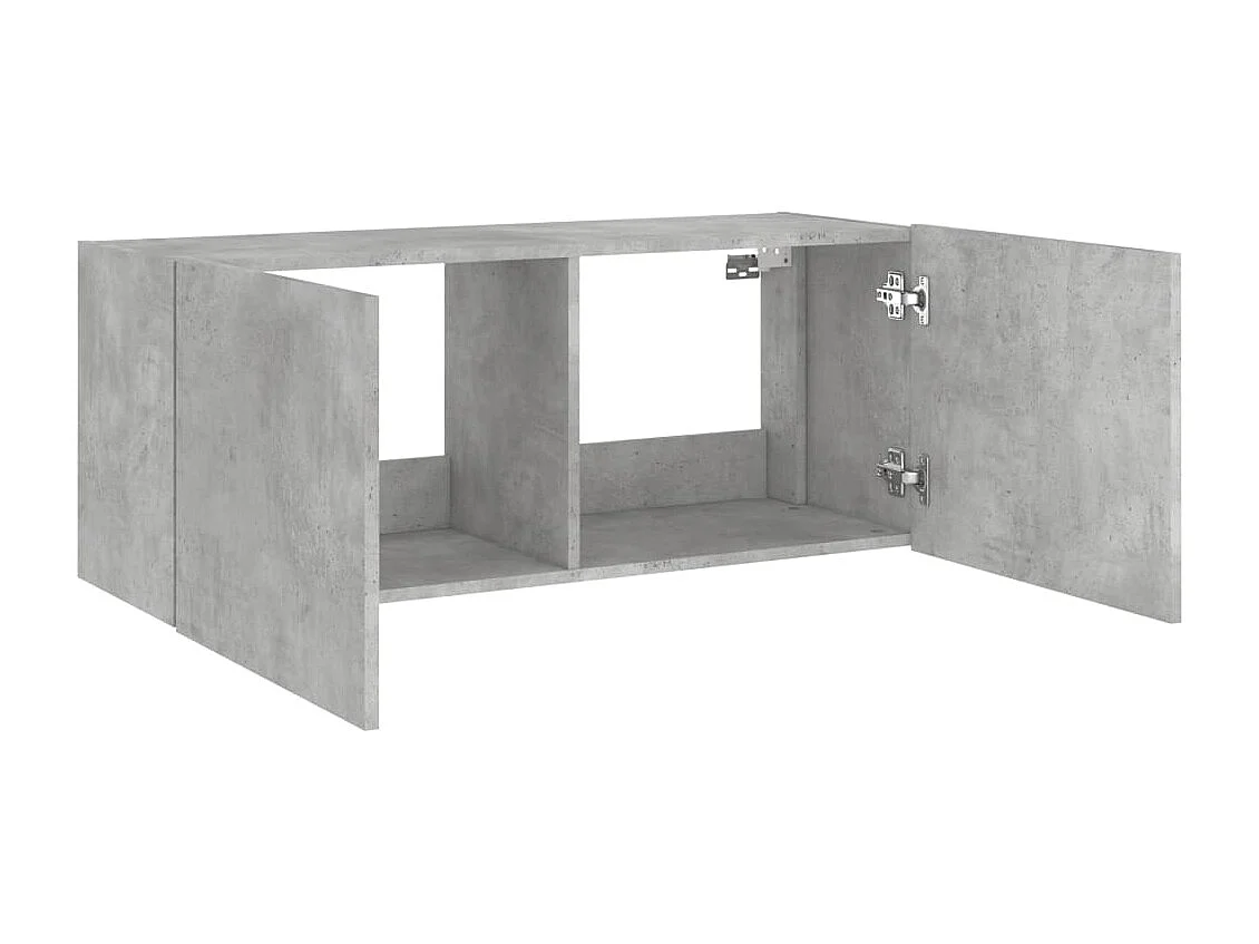 Gerben  Meuble TV mural avec lumières LED gris béton 100x35x41 cm