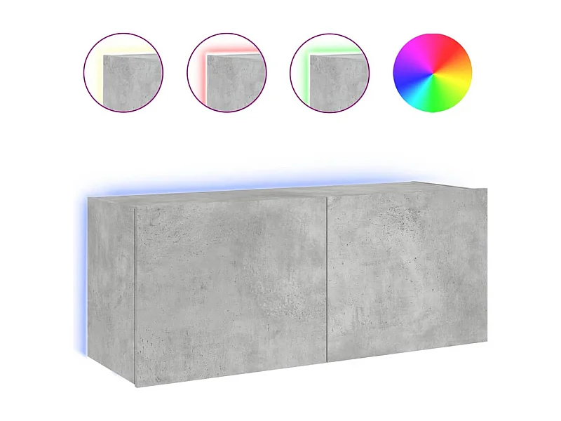 Gerben  Tv-wandmeubel met LED-verlichting 100x35x41 cm betongrijs