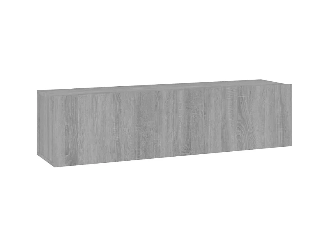 Mitchel  Mueble pared TV madera contrachapada gris Sonoma 120x30x30 cm