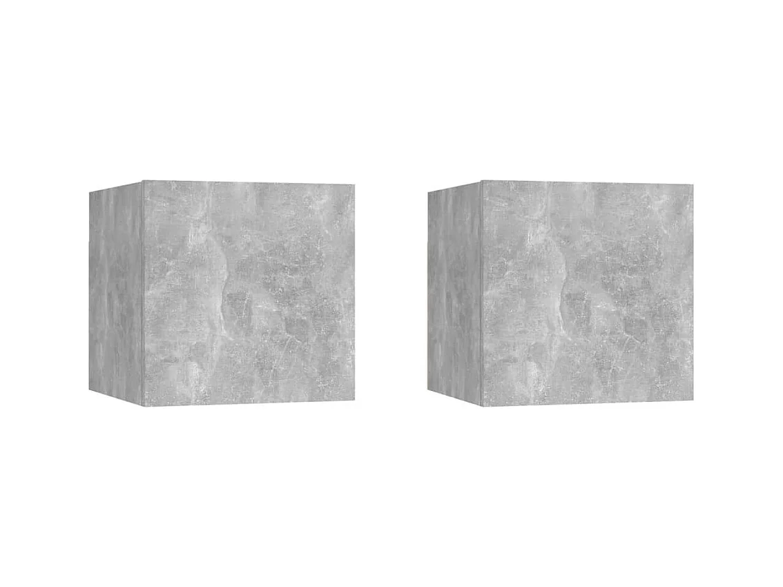 Ahakista  Muebles de salón de pared 2 uds gris hormigón 30,5x30x30 cm