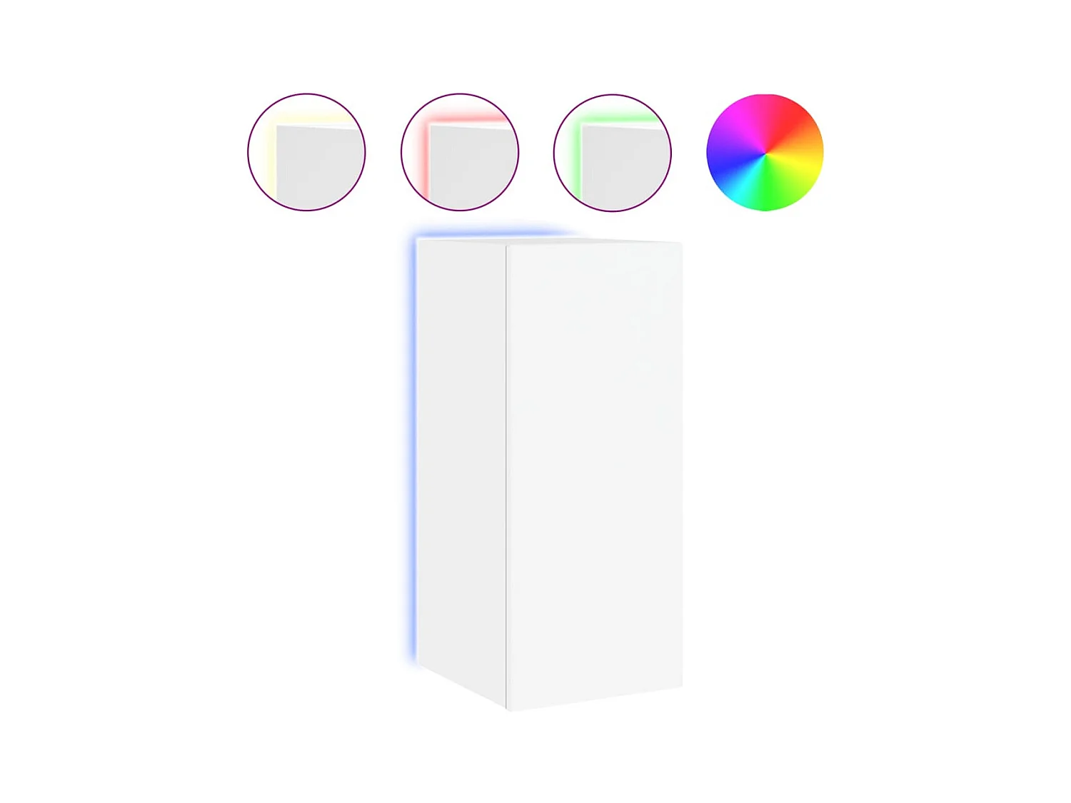 Gerben  Tv-wandmeubel met LED-verlichting 30,5x35x70 cm wit