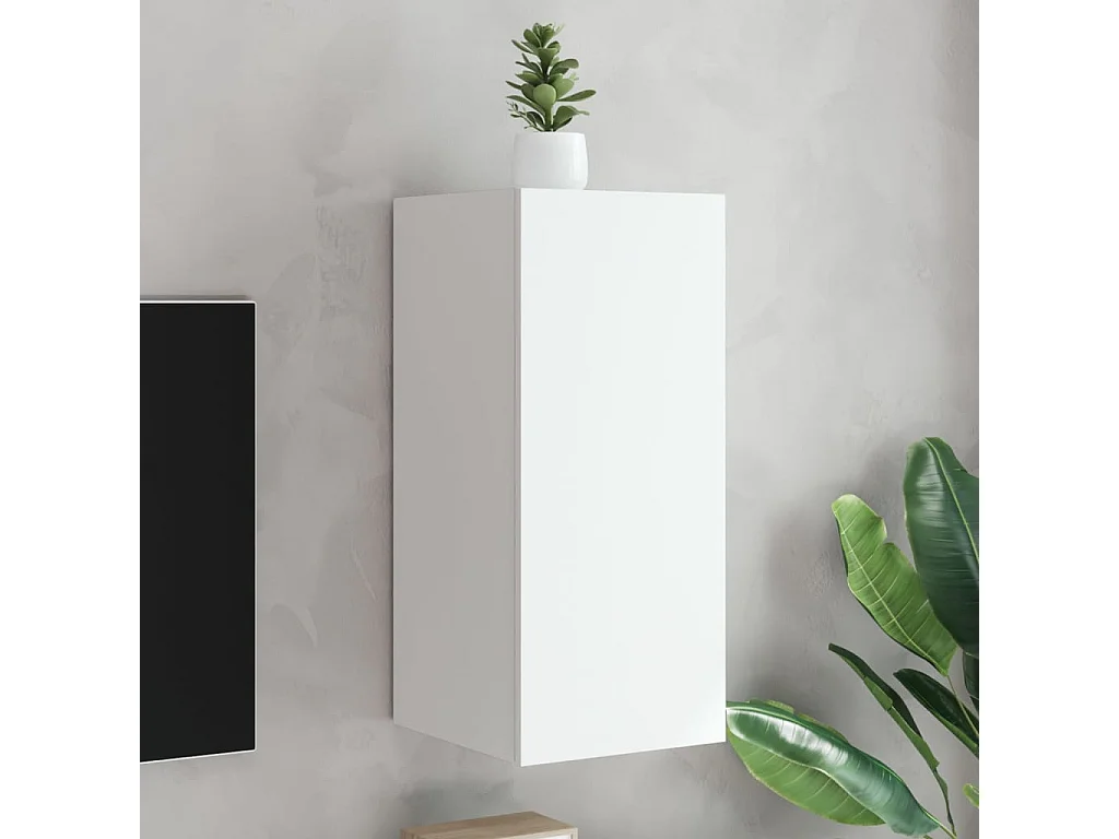 Gerben  Tv-wandmeubel met LED-verlichting 30,5x35x70 cm wit