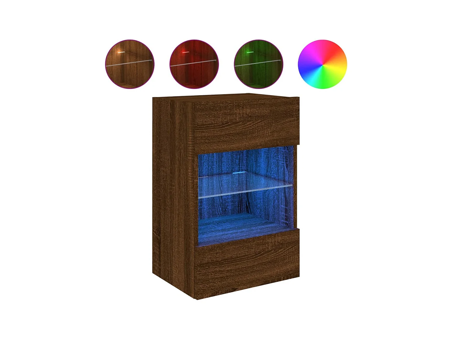 DuBois  Meuble TV mural avec lumières LED chêne marron 40x30x60,5 cm