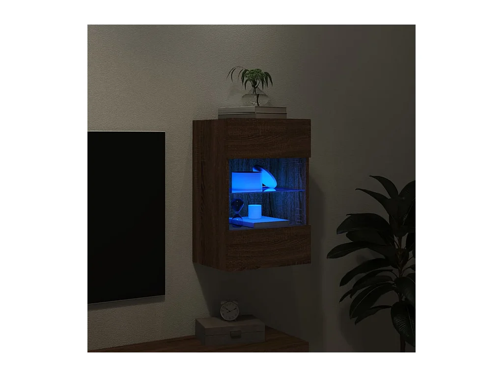 DuBois  Meuble TV mural avec lumières LED chêne marron 40x30x60,5 cm