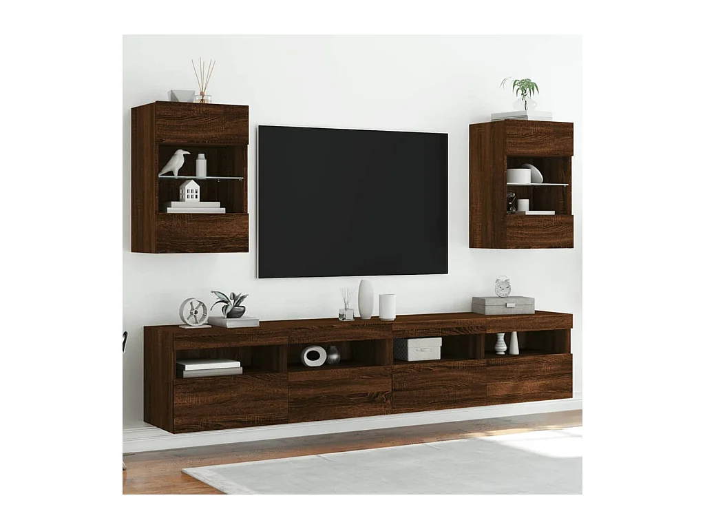 DuBois  Meuble TV mural avec lumières LED chêne marron 40x30x60,5 cm