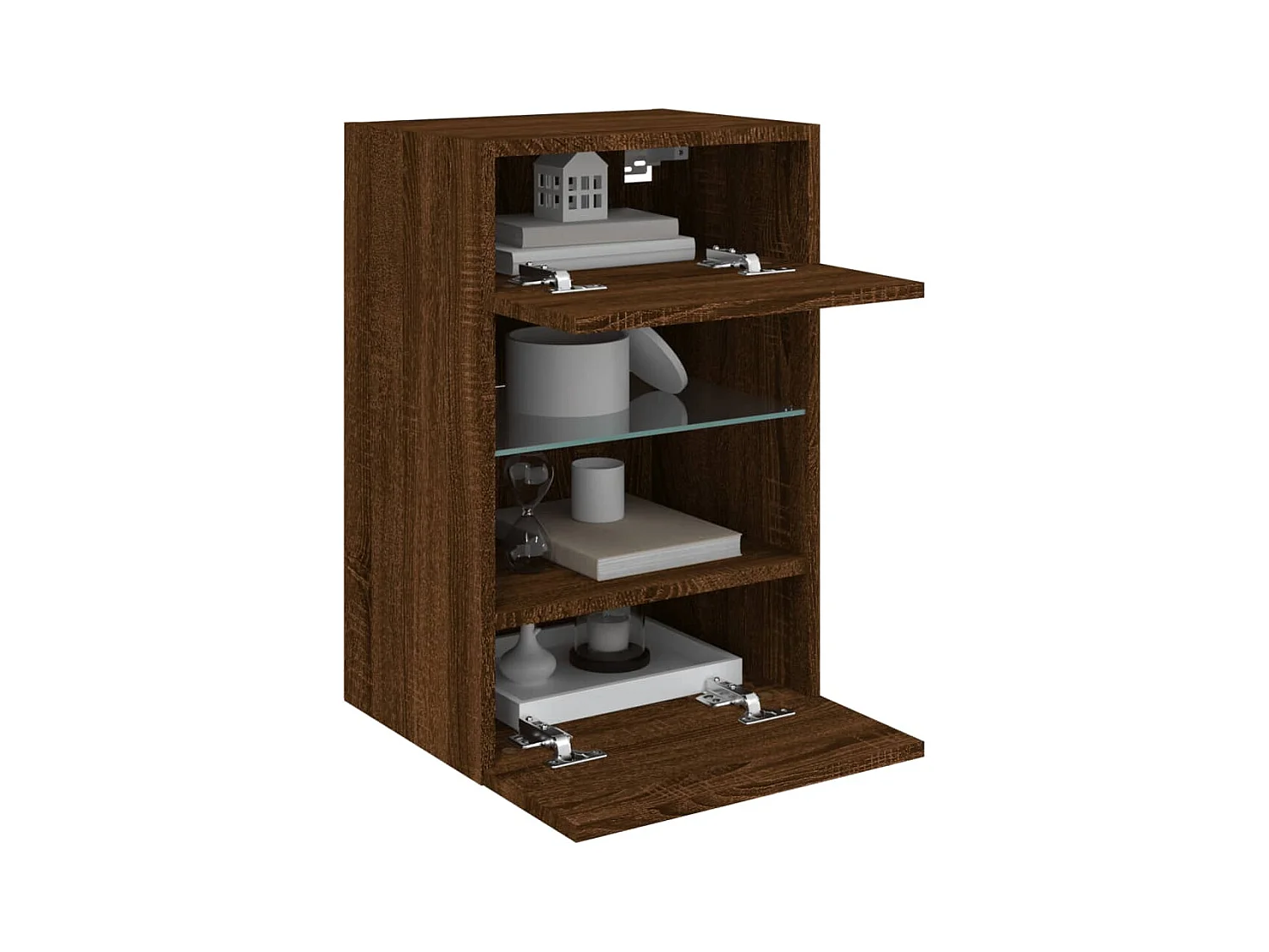 DuBois  Meuble TV mural avec lumières LED chêne marron 40x30x60,5 cm