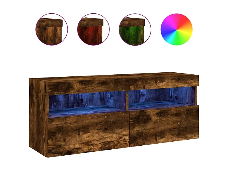 Ølstykke  Tv-wandmeubel met LED-verlichting 100x30x40 cm gerookt eiken