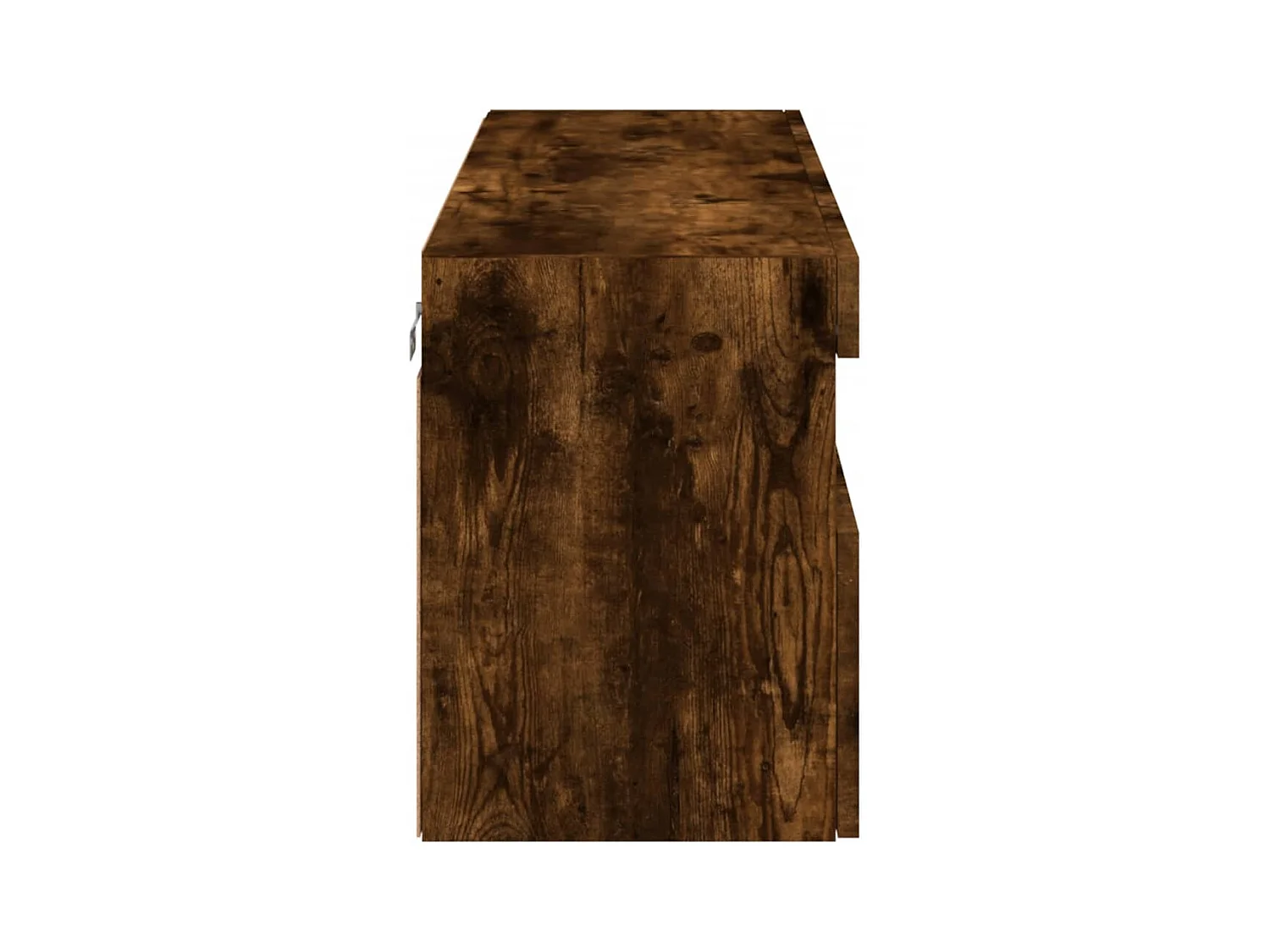 Ølstykke  Mueble de TV de pared con luces LED roble ahumado 100x30x40 cm