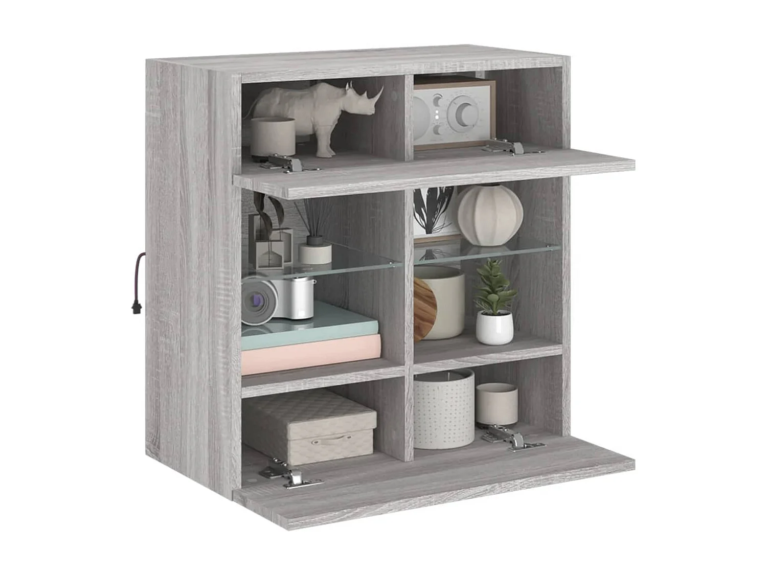 DuBois  Tv-wandmeubel met LED-verlichting 58,5x30x60,5 cm grijs sonoma