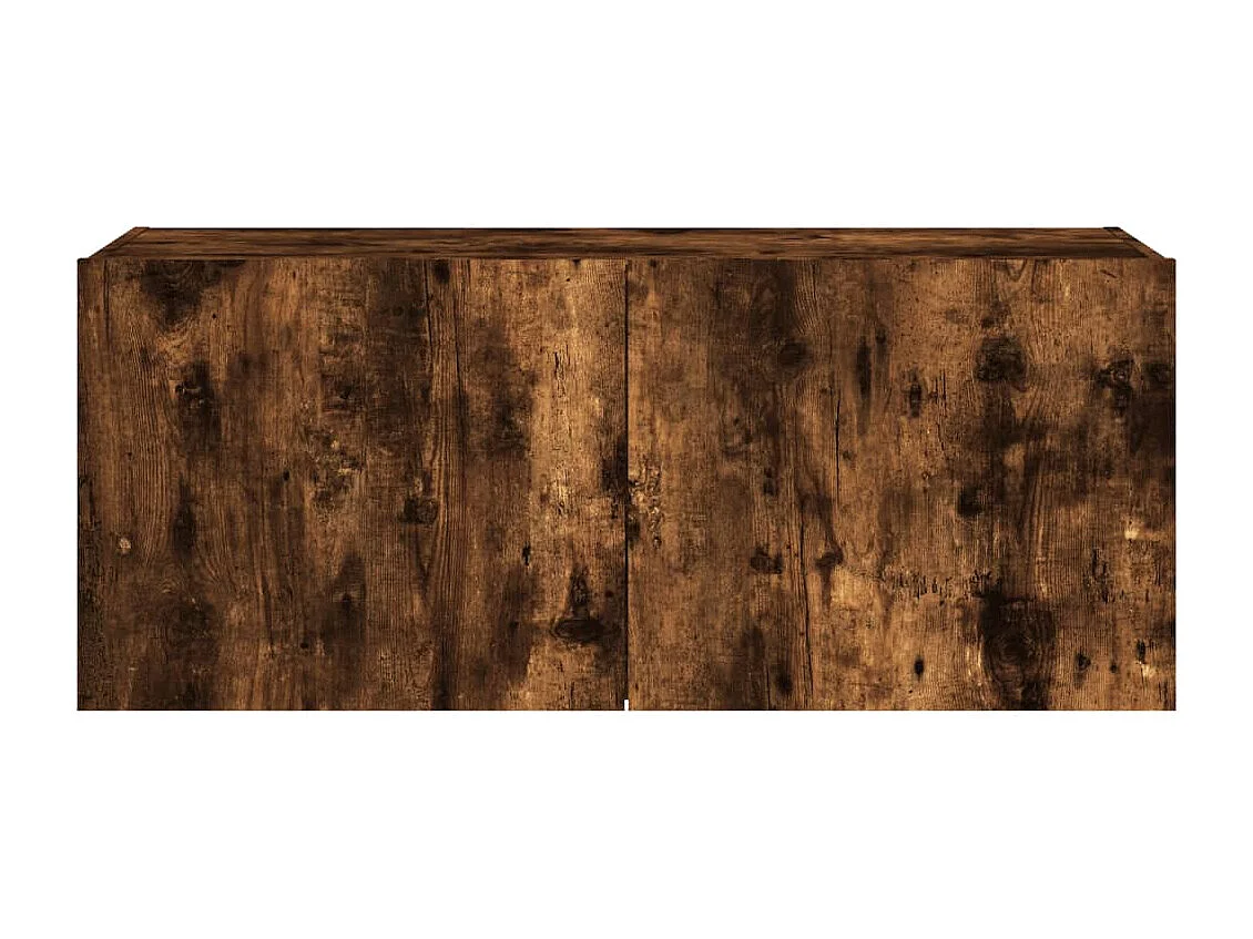 Gerben  Mueble de TV de pared con luces LED roble ahumado 100x35x41 cm