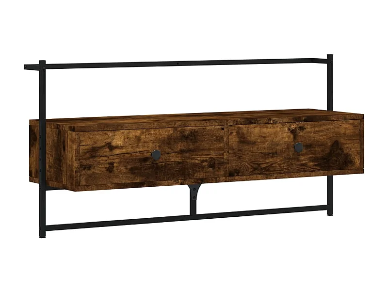 Randers  Meuble TV mural chêne fumé 100,5x30x51 cm bois d'ingénierie