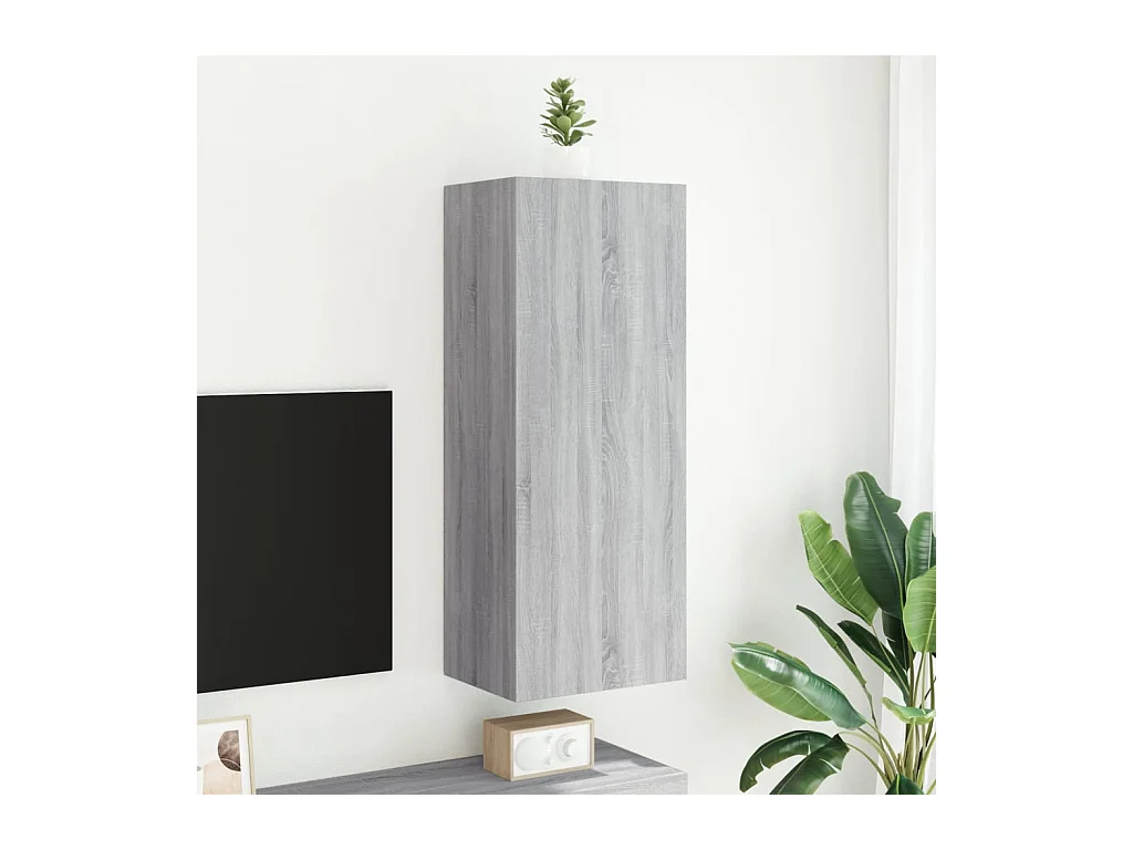 Chaffee  Meuble TV mural sonoma gris 40,5x30x102 cm bois d'ingénierie