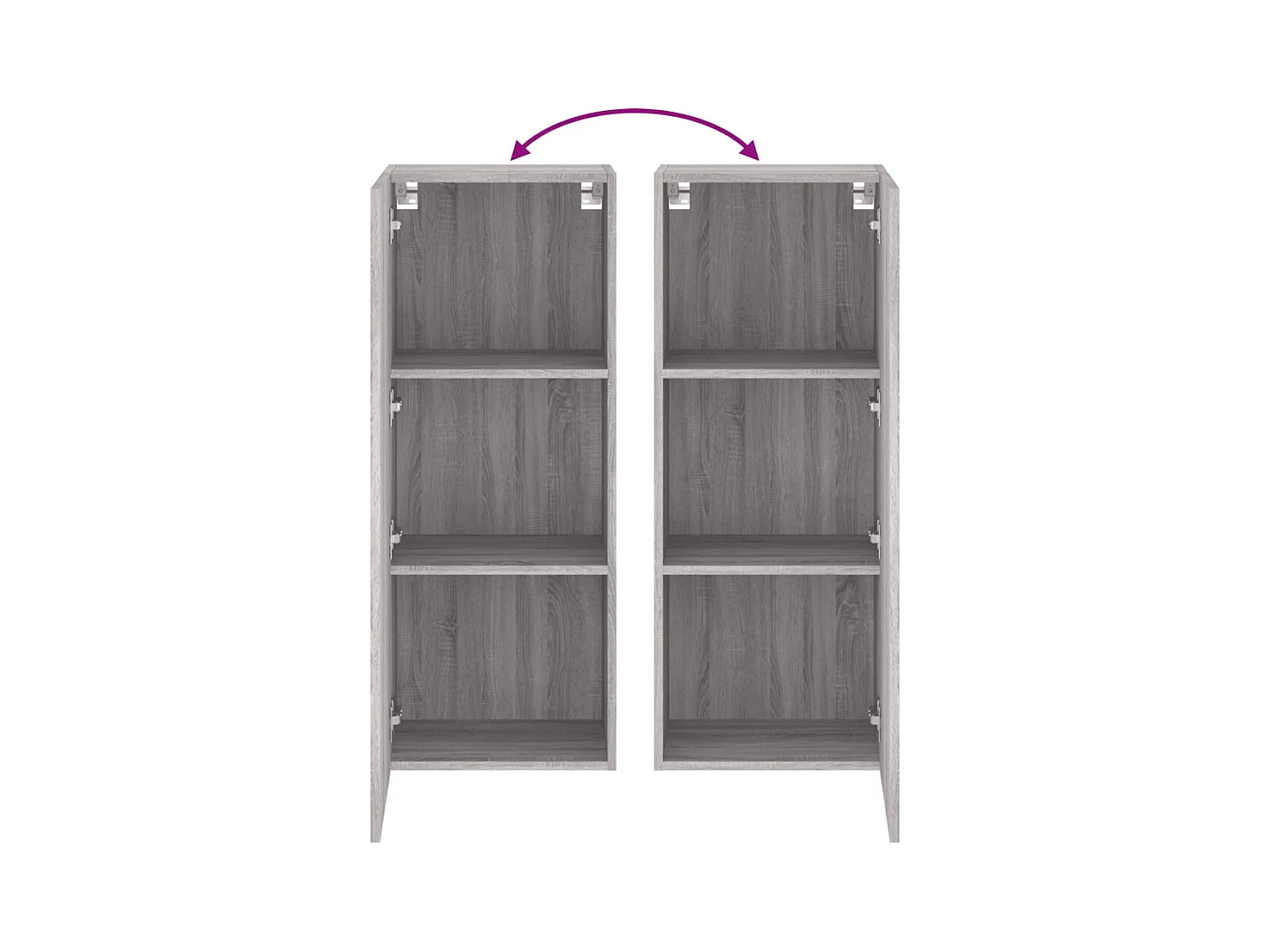 Chaffee  Meuble TV mural sonoma gris 40,5x30x102 cm bois d'ingénierie