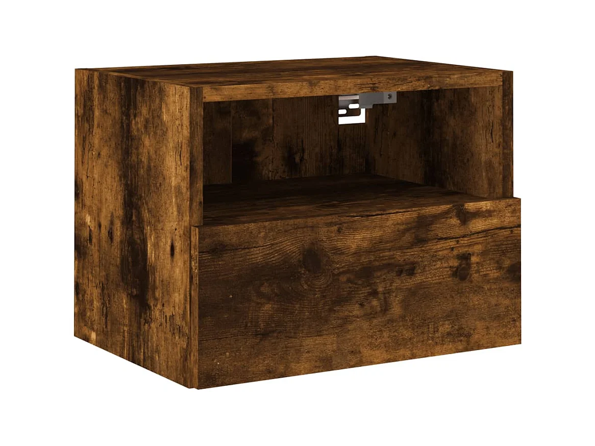 Sil  Meuble TV mural chêne fumé 40x30x30 cm bois d'ingénierie