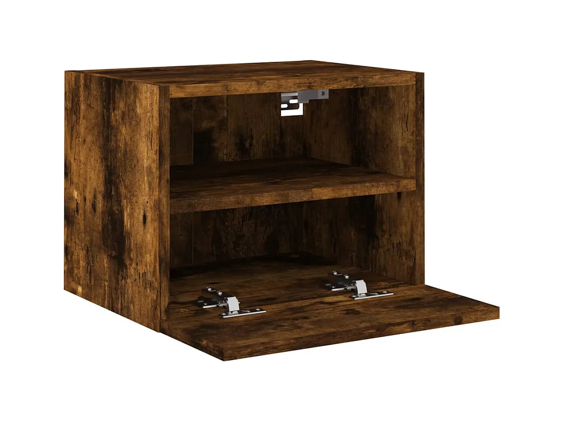 Sil  Meuble TV mural chêne fumé 40x30x30 cm bois d'ingénierie