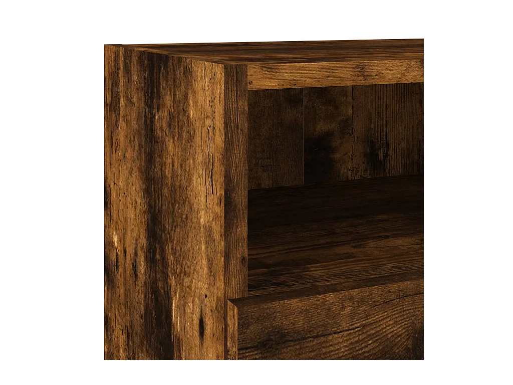 Sil  Meuble TV mural chêne fumé 40x30x30 cm bois d'ingénierie