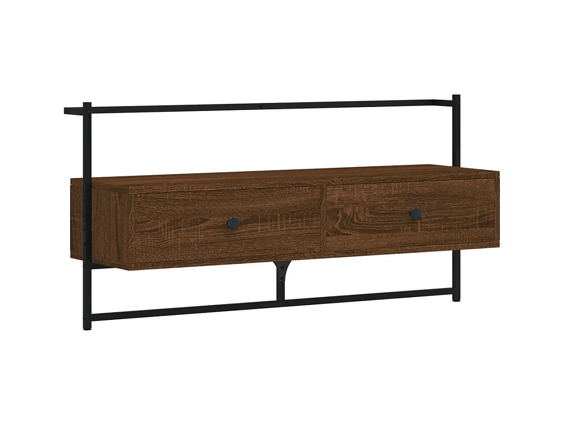 Randers  Meuble TV mural chêne marron 100,5x30x51 cm bois d'ingénierie