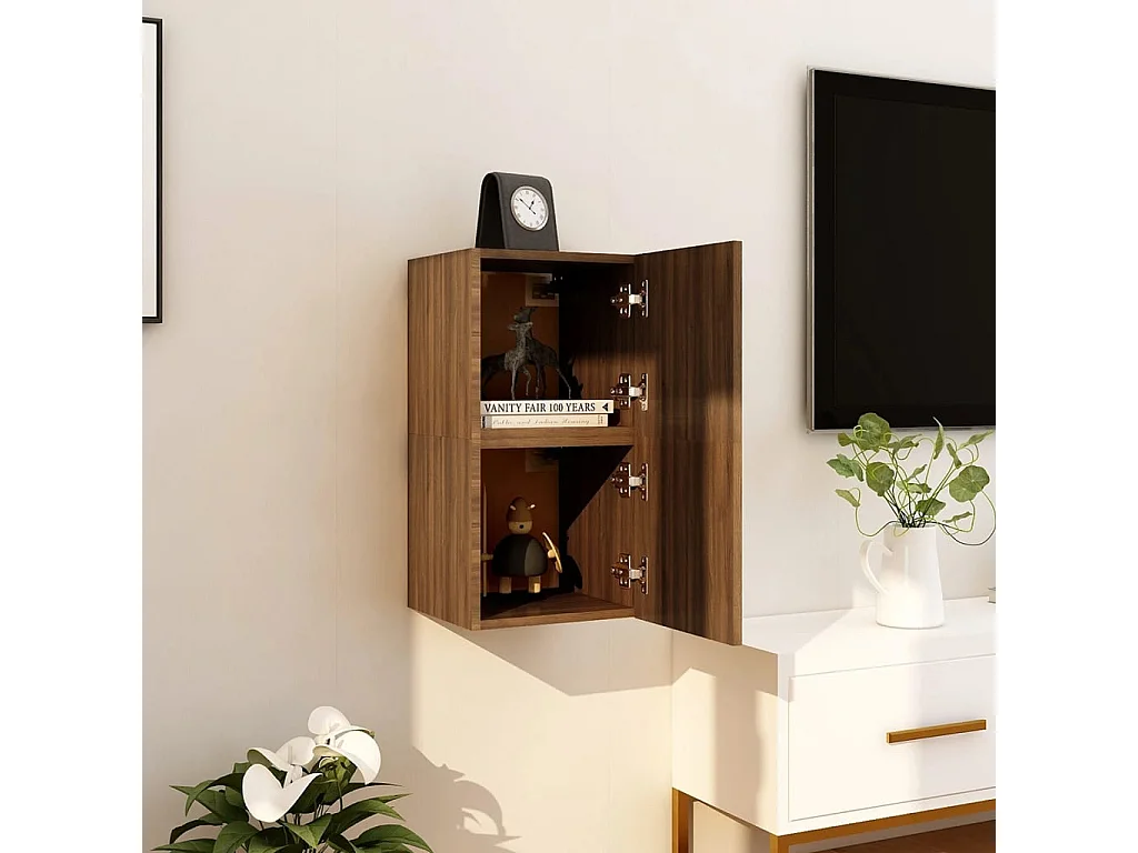 Ahakista  Tv-wandmeubelen 4 st 30,5x30x30 cm bruin eikenkleur