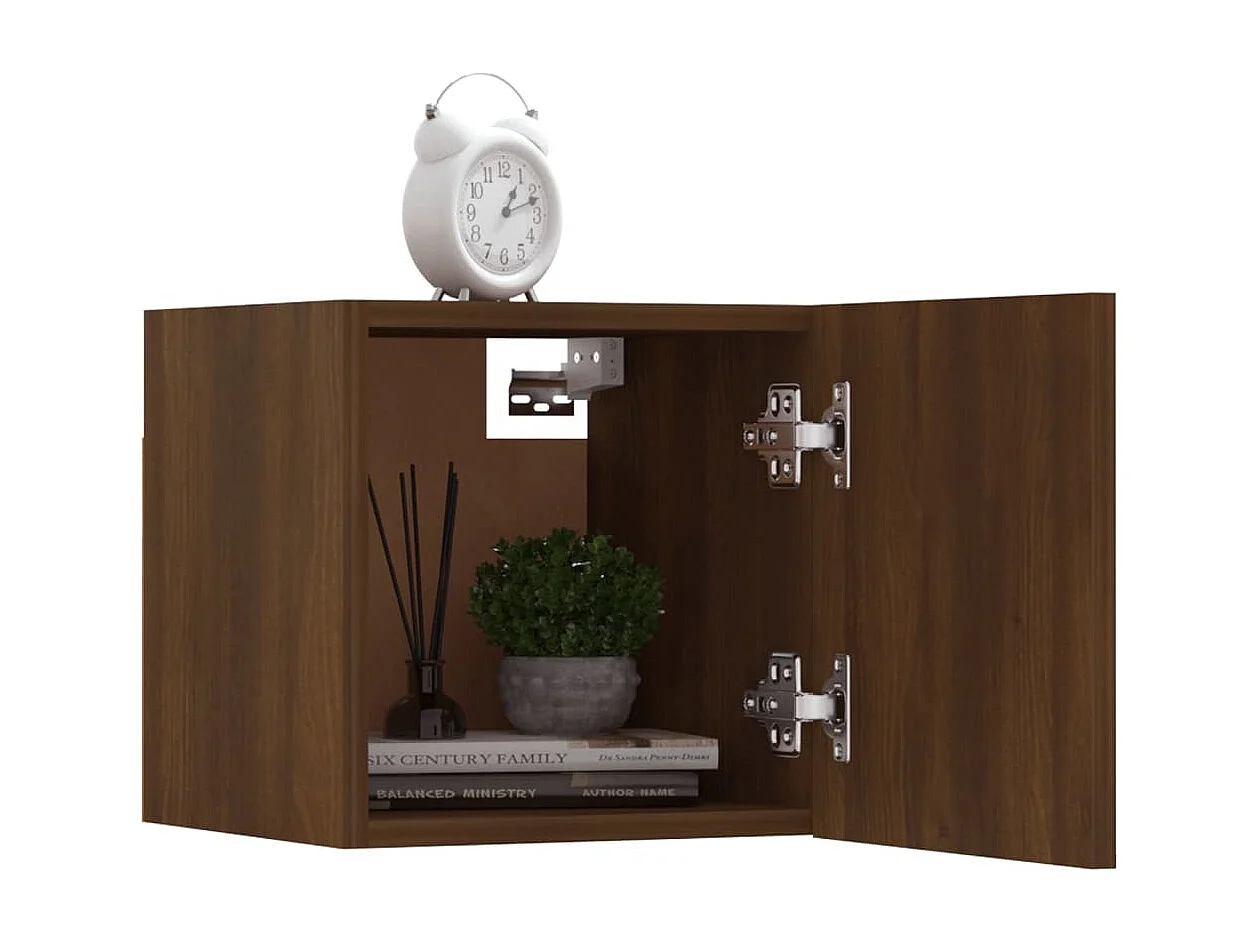 Ahakista  Muebles para TV de pared 2 uds roble marrón 30,5x30x30 cm