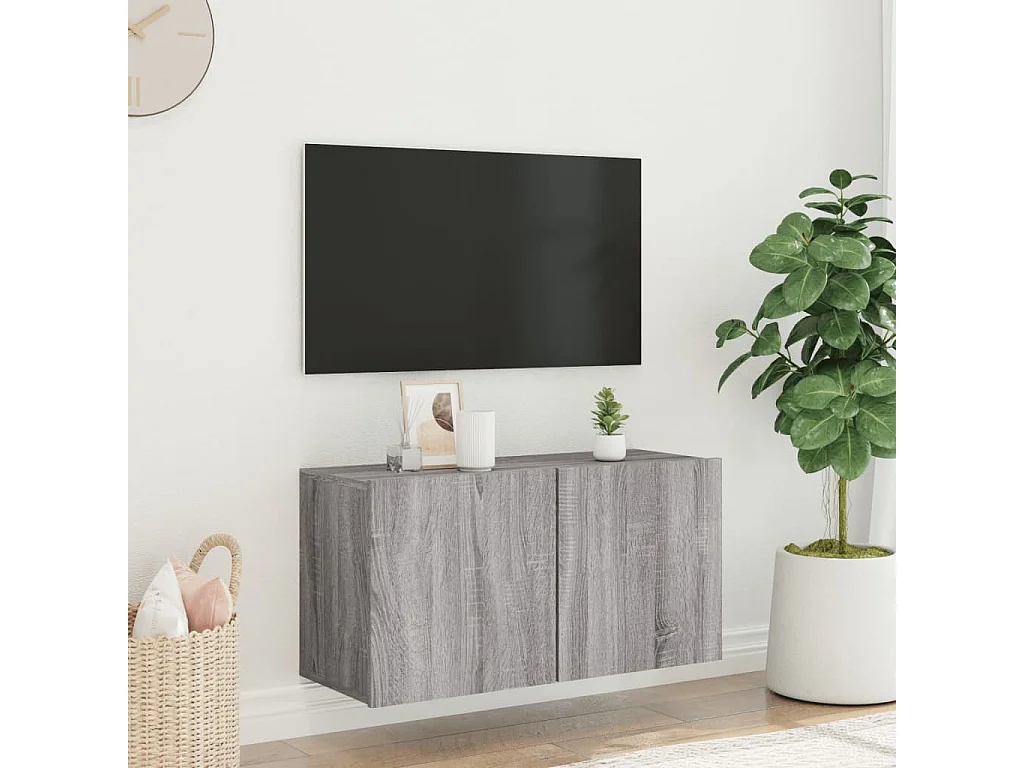 American Canyon  Meuble TV mural sonoma gris 80x30x41 cm