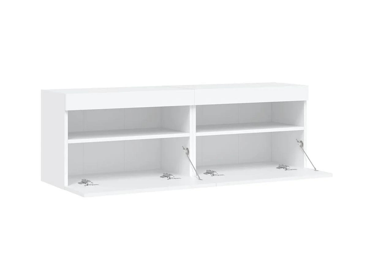 Ølstykke  Tv-wandmeubels met LED-verlichting 2 st 60x30x40 cm wit