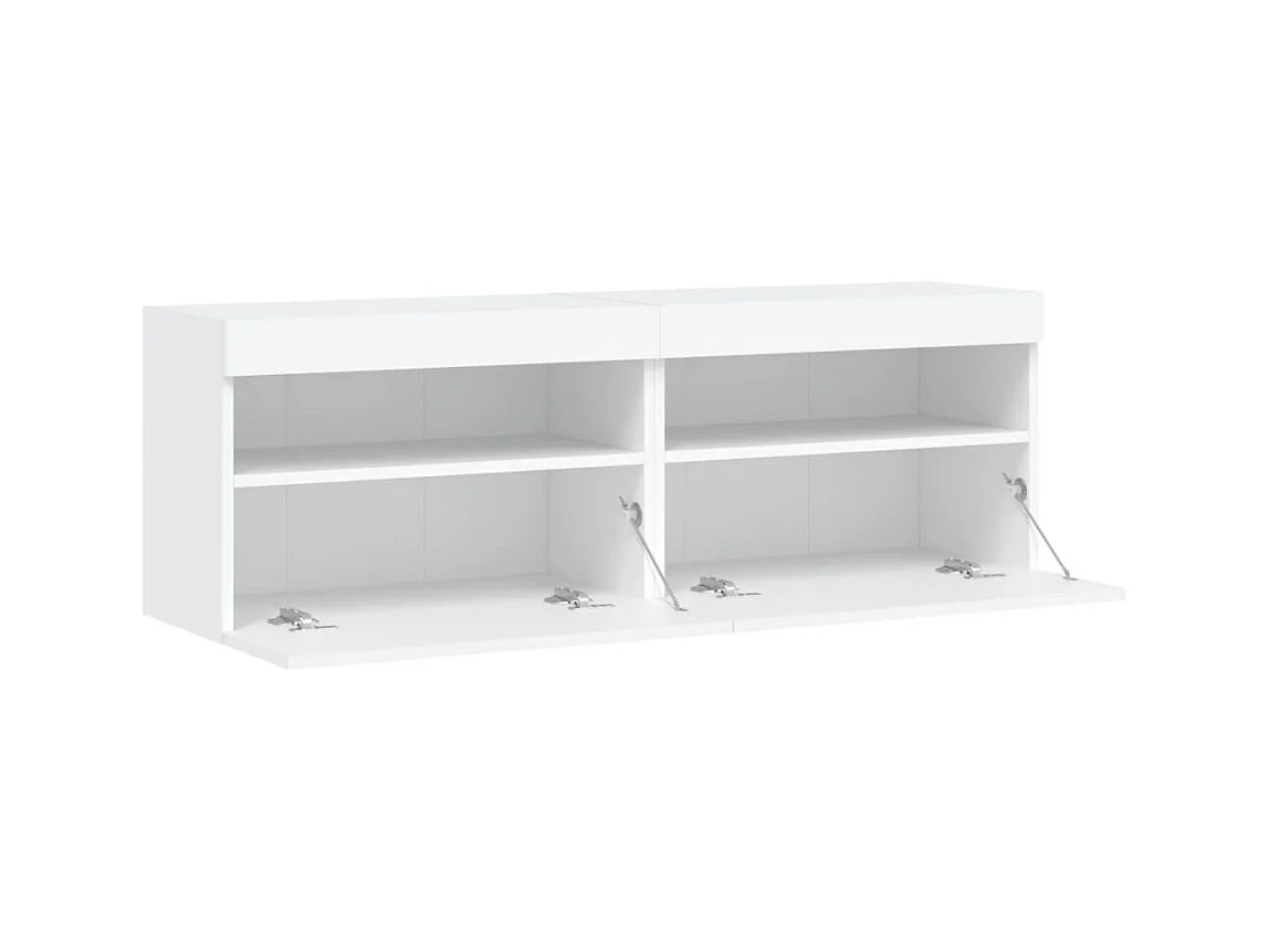 Ølstykke  Tv-wandmeubels met LED-verlichting 2 st 60x30x40 cm wit