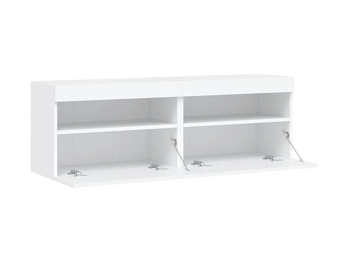 Ølstykke  Tv-wandmeubels met LED-verlichting 2 st 60x30x40 cm wit