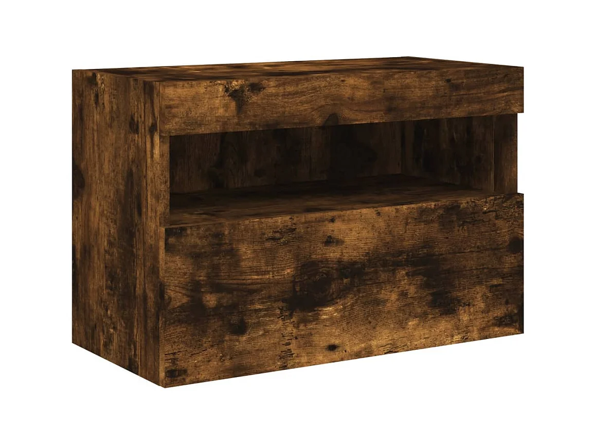 Ølstykke  Tv-wandmeubel met LED-verlichting 60x30x40 cm gerookt eiken