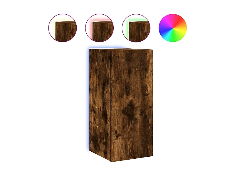 Gerben  Tv-wandmeubel met LED-verlichting 30,5x35x70 cm gerookt eiken