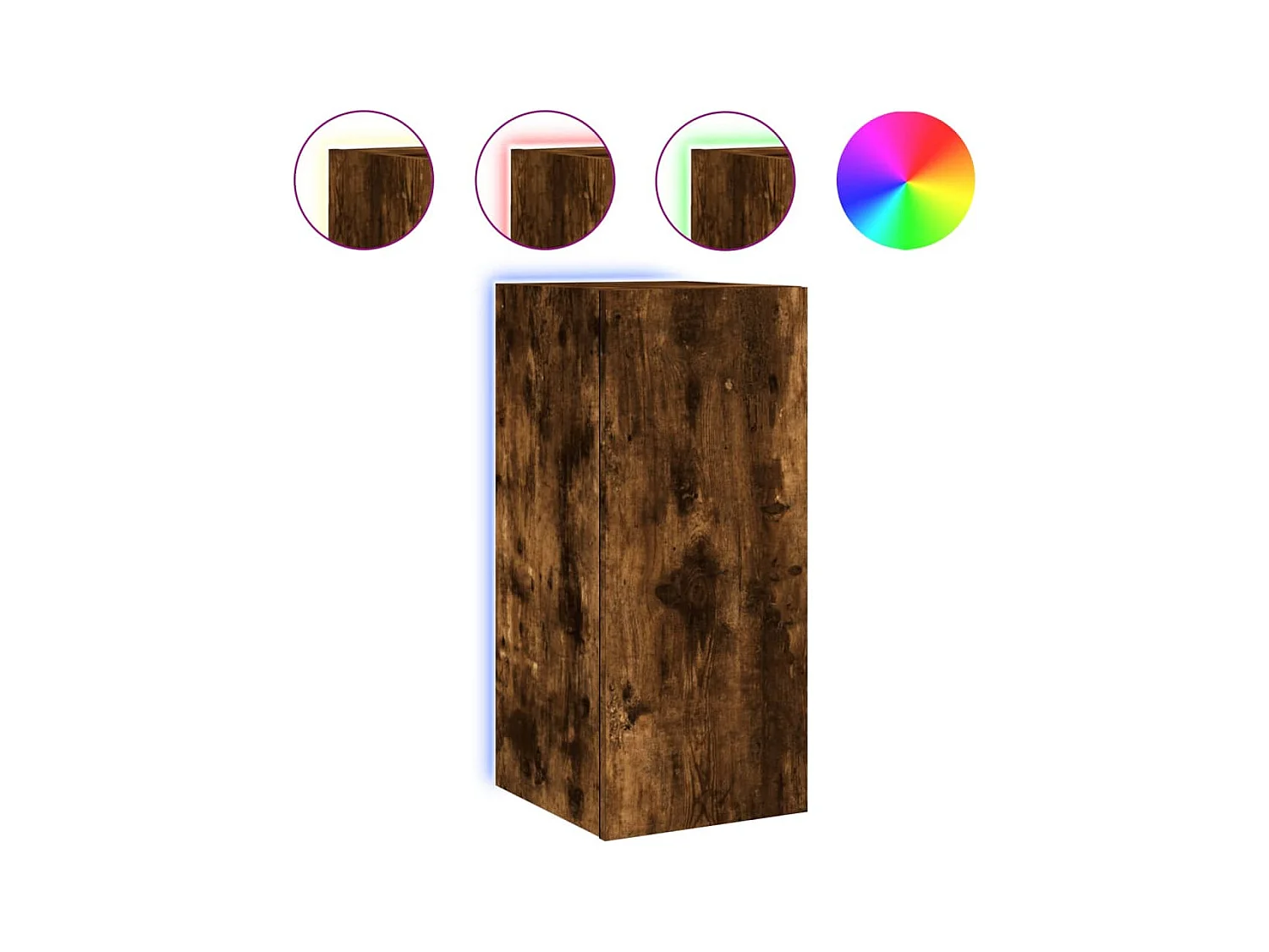 Gerben  Tv-wandmeubel met LED-verlichting 30,5x35x70 cm gerookt eiken