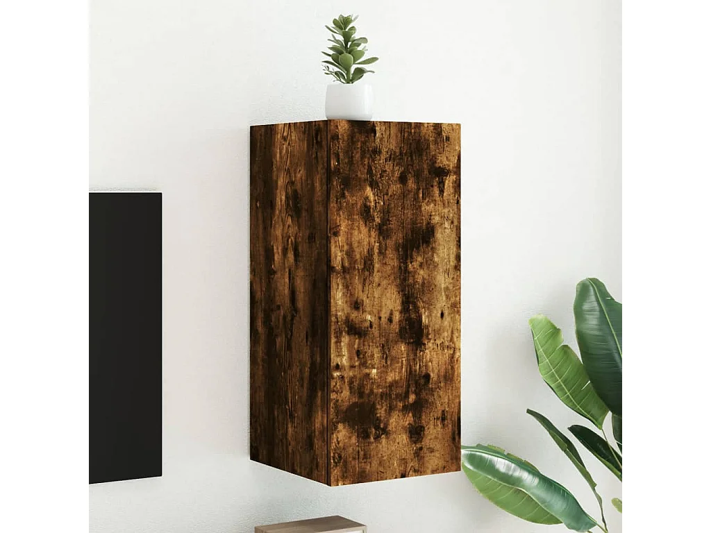 Gerben  Tv-wandmeubel met LED-verlichting 30,5x35x70 cm gerookt eiken