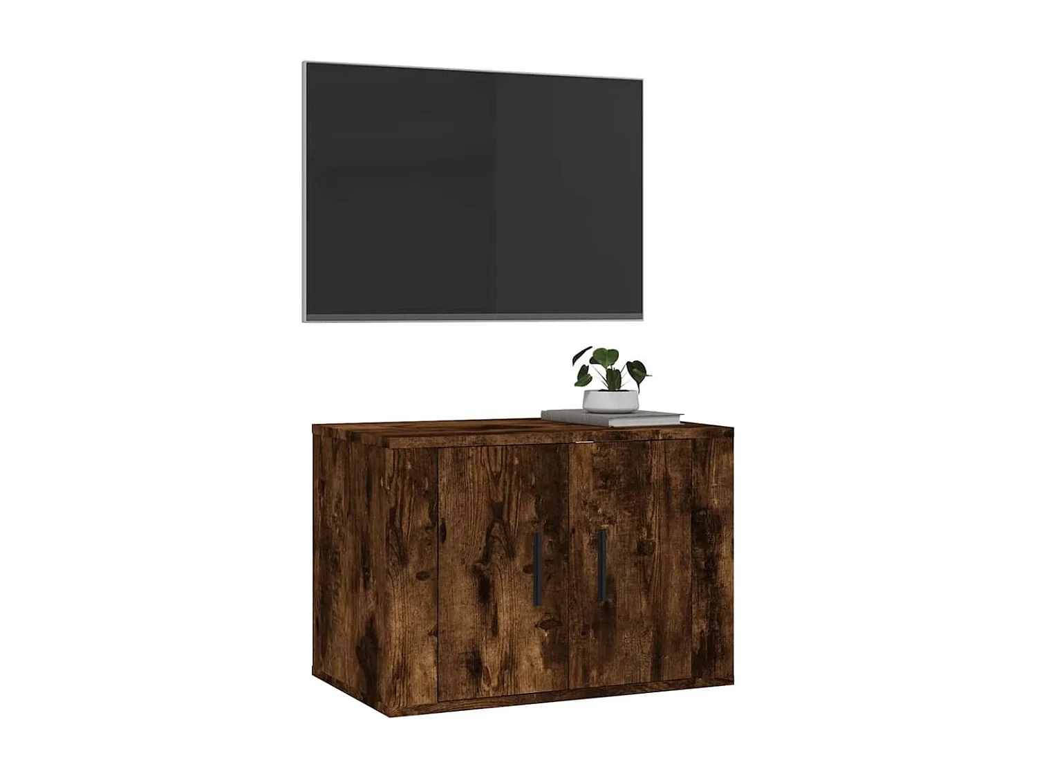 Murk  Meuble TV mural Chêne fumé 57x34,5x40 cm